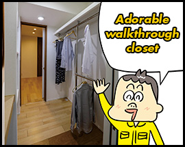 Adorable walkthrough closet 